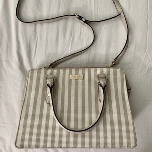 Kate Spade Blush/Tan and Cream Striped Purse